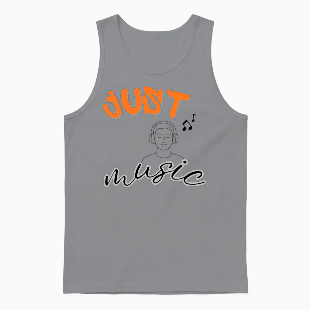 Just Music Headphones Lovers Unisex Tank Top in Sport Grey