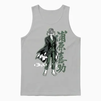 Bleach Kisuke Mit Vertikalem Kanji Unisex Tank Top - Ash