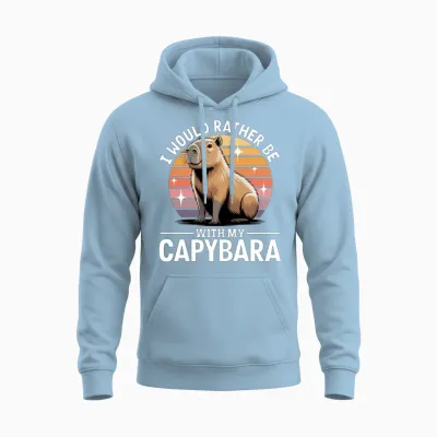 Funny Capybara Unisex Hoodie - Light Blue