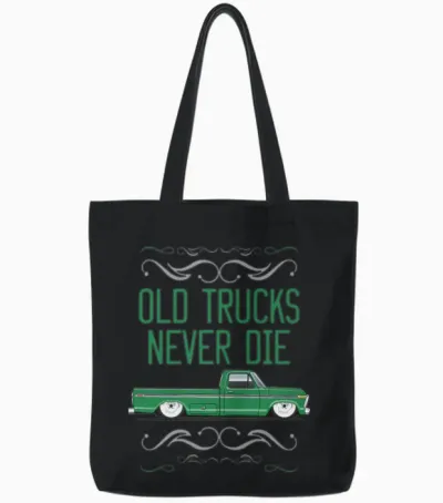 Keep on Truckin Seapine Green Tote Bags - Black