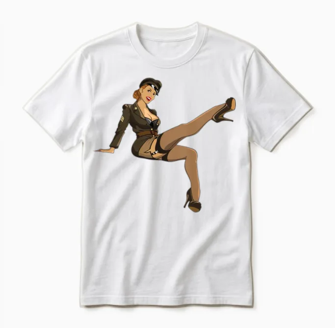 Pinup Army Unisex T-Shirt in White