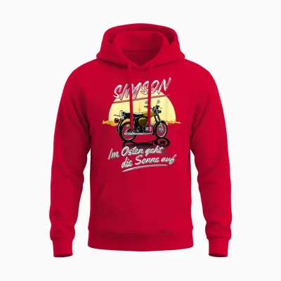 Simson Im Osten Geht Die Sonne Auf T-Shirt, Black Unisex Hoodie - Red