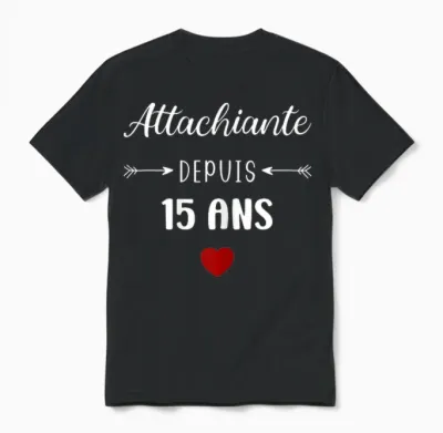 Attachiante 15 Years Birthday 15 Years Girl Funny Teen T-Shirt, Black Unisex T-Shirt - Black