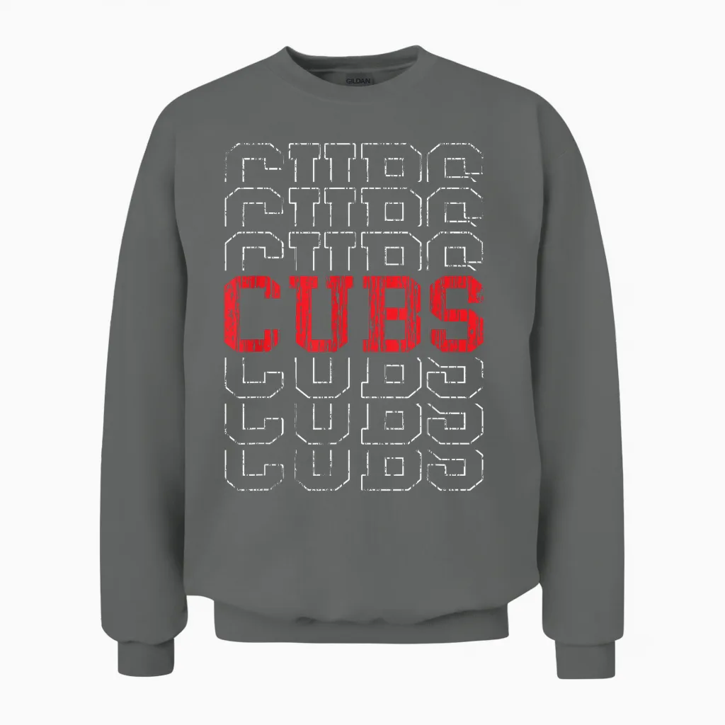 Vintage Cubs Gifts for Men Women Boys Girls Unisex Sweatshirt in Graphite Heather
