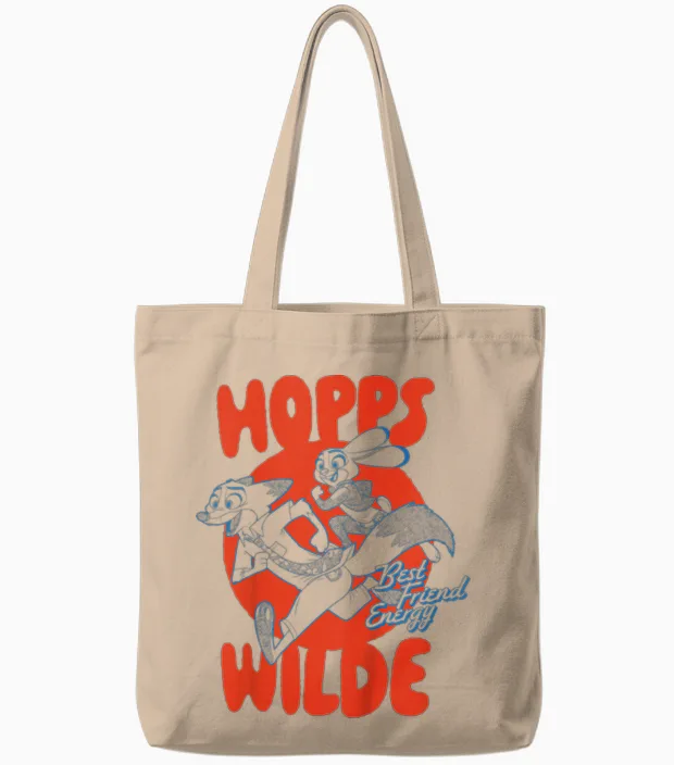 Zootopia Hopps Wilde Tote Bags in Natural