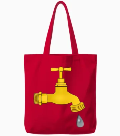 Dripping Faucet Tote Bags - Red