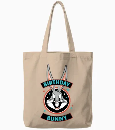 Looney Tunes Bugs Bunny Birthday Bunny Tote Bags - Natural