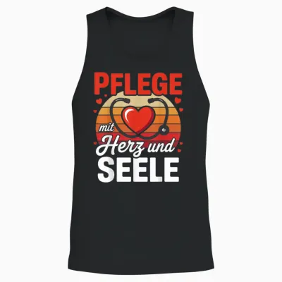 "pflege Mit Herz Und Seele" Altenpflege Unisex Tank Top - Black