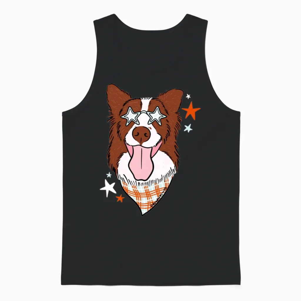 Star Dog - Lovers Unisex Tank Top in Black