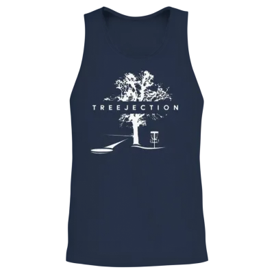 Treejection Disc Golf Funny Disc Golf Player Appar Unisex Tank Top - Navy