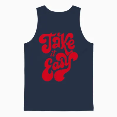 Retro Distressed 70s Take Unisex Tank Top - Navy