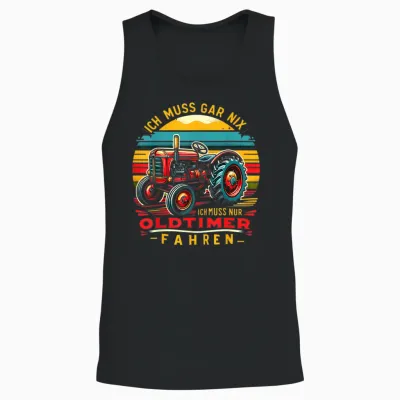 Artipalati Geschenke Oldtimer Traktor Landwirt Landwirtschaft Bauer Trecker T-Shirt Schwarz Klein Unisex Tank Top - Black