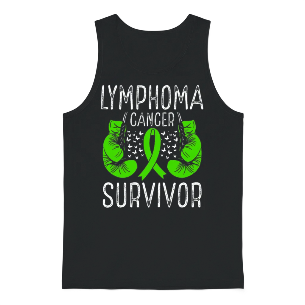 Lymphoma Cancer Survivor Awareness Ribbon Gloves Unisex Tank Top - Black