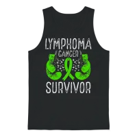 Lymphoma Cancer Survivor Awareness Ribbon Gloves Unisex Tank Top - Black – 1