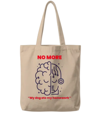 Funny A.i Dog Ate My Homework Excuse Tote Bags - Natural