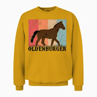 Oldenburg Horse Retro Unisex Sweatshirt - Gold