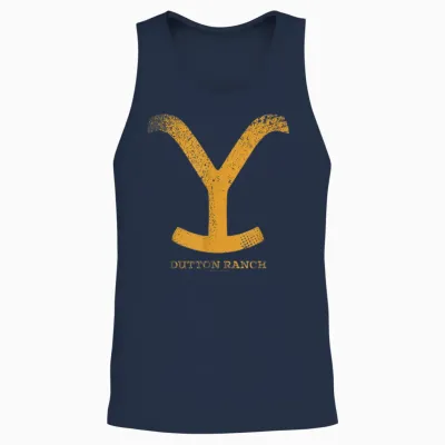 Yellowstone Dutton Ranch Gold Y Logo Unisex Tank Top - Navy