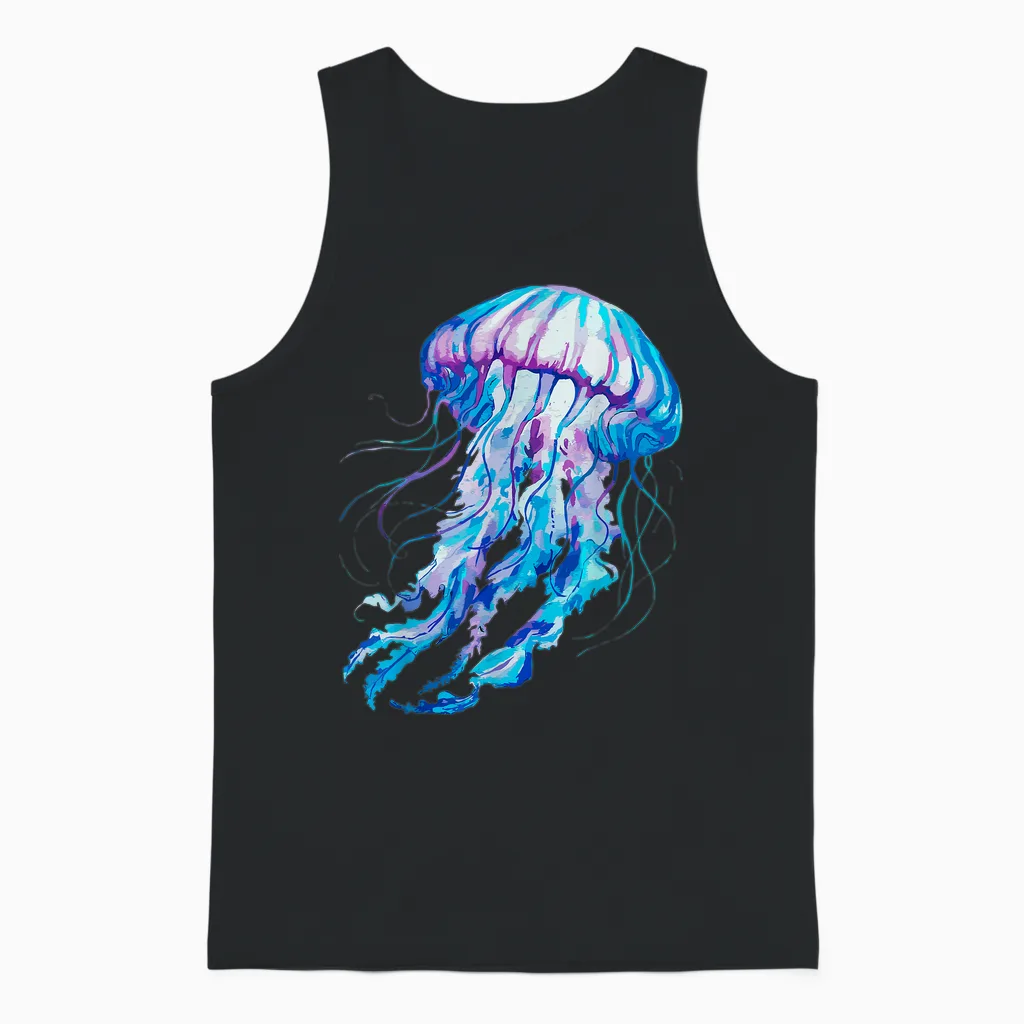 Quallen Kostüm Damen Watercolor Unterwasser Meerestiere Meer Unisex Tank Top in Black