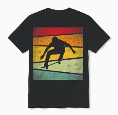 Skating Retro Unisex T-Shirt - Black