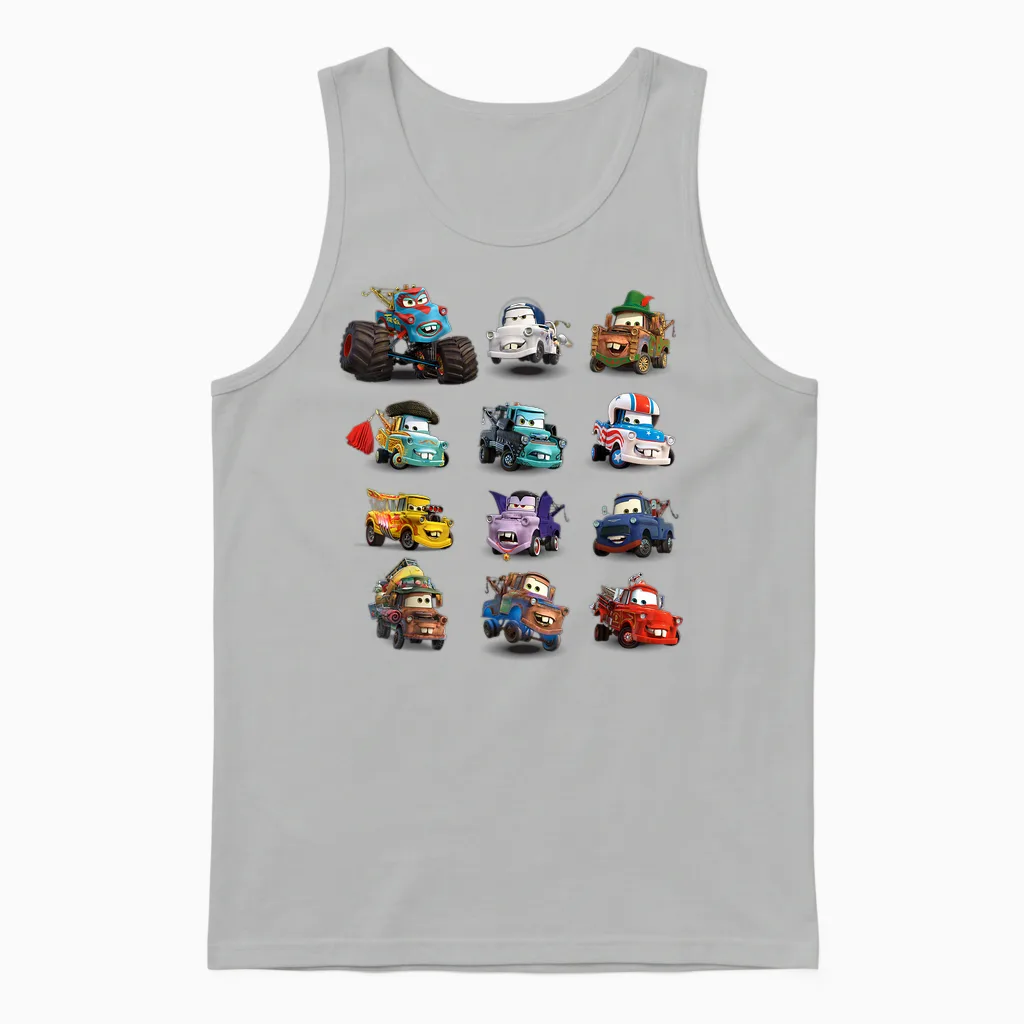 Disney and Pixar’s Cars Many Maters Unisex Tank Top in Ash