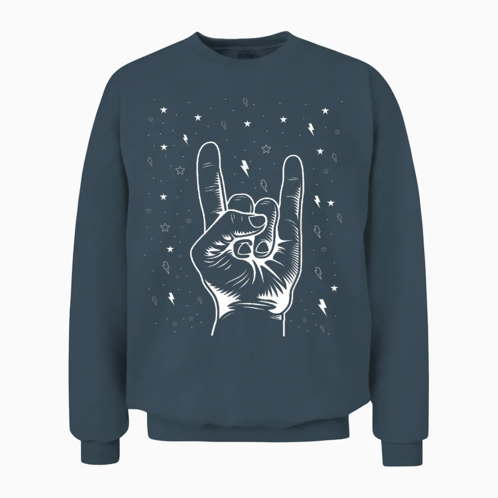 Heavy Metal Geschenke Männer Damen Hard Rock Festival Teufel Unisex Sweatshirt in Dark Heather