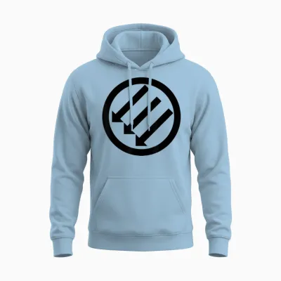 Iron Front - Les Trois Flèches - Stand Against Fascism Unisex Hoodie - Light Blue