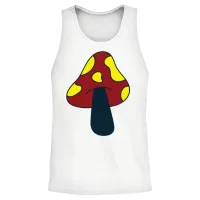 Retro Mushroom Unisex Tank Top - White – 2
