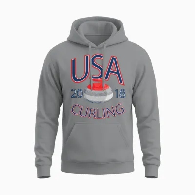 Usa Curling Winter Sports Unisex Hoodie - Sport Grey
