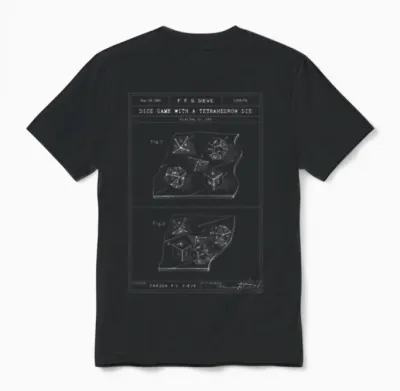 Dice Game Patent (light Ink) Unisex T-Shirt - Black
