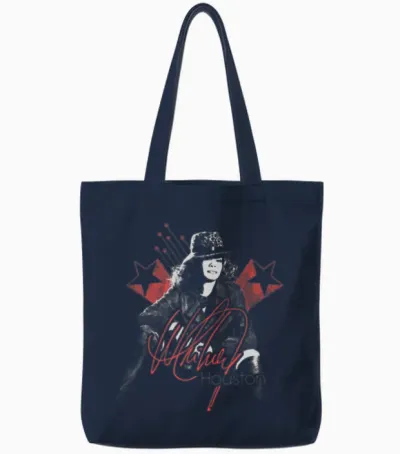 Whitney Houston Picture and Signature Tote Bags - Navy