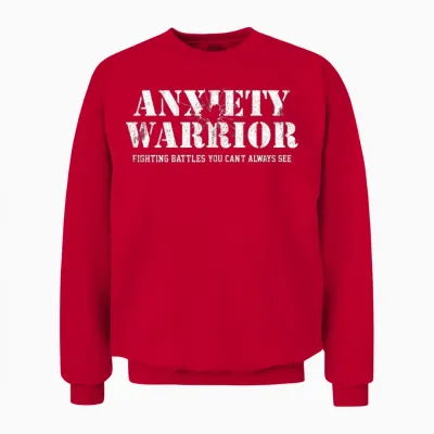Anxiety Warrior Unisex Sweatshirt - Red