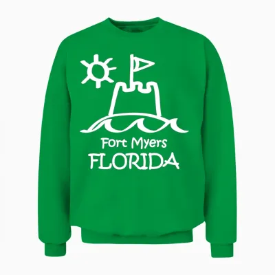 Fort Myers Florida Sandcastle Souvenirs Gifts Unisex Sweatshirt - Irish Green