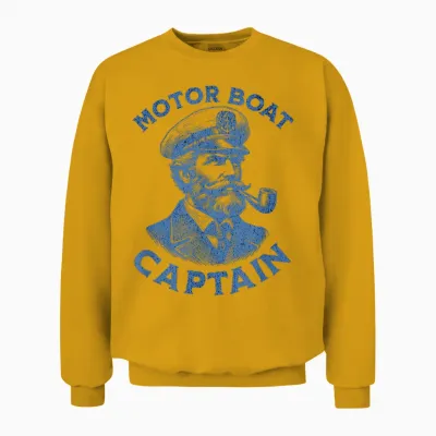 Funny Motor Boat Captain Unisex Sweatshirt - Gold