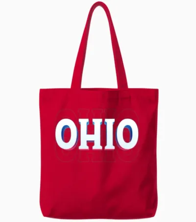 Retro - Ohio City Tote Bags - Red