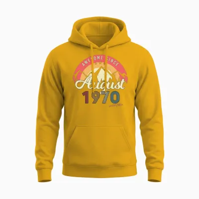 1970 August Retro Unisex Hoodie - Gold