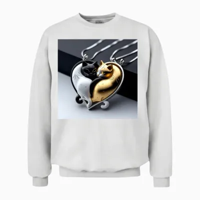 Pendentif Chat En Argent Chat Unisex Sweatshirt - White