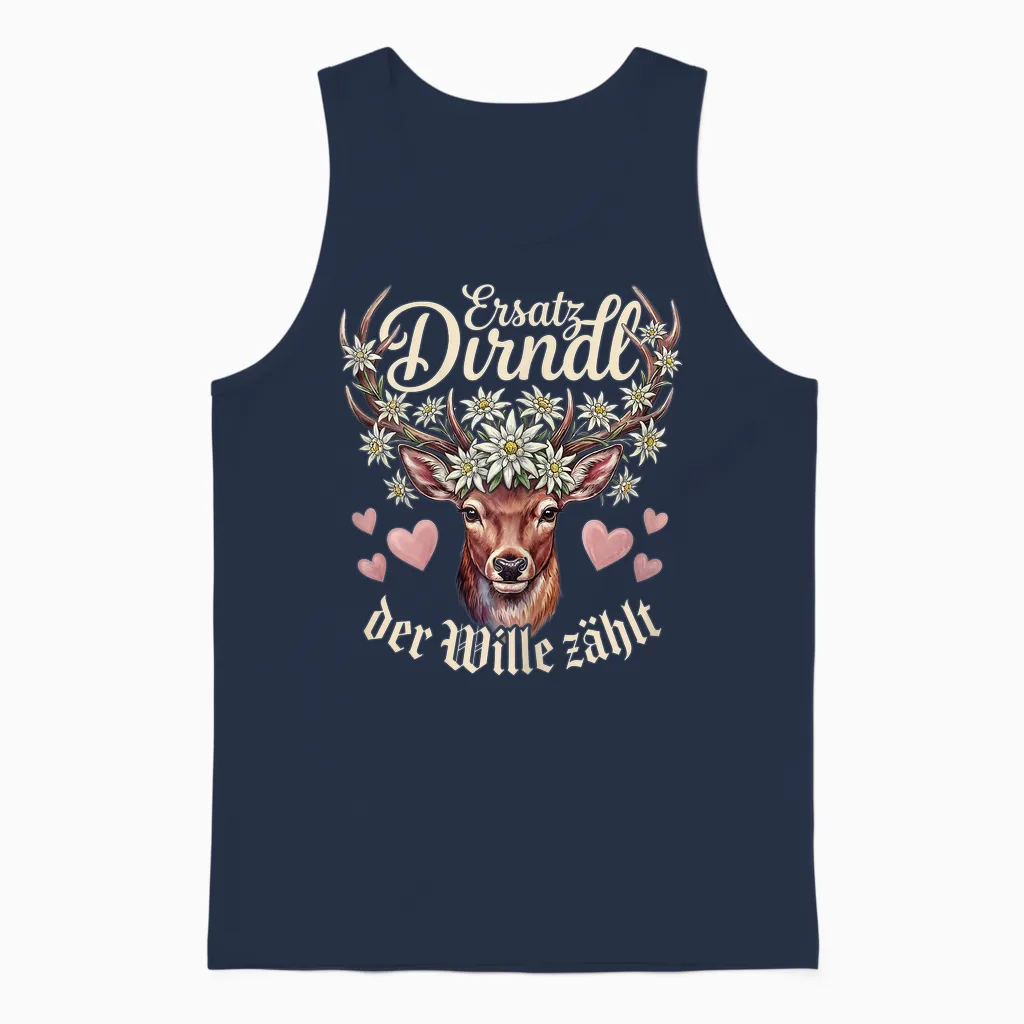 Hirsch T-Shirt Damen Trachtenshirt Dirndl Shirt Trachten Unisex Tank Top in Navy