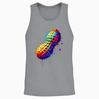 Colorful Splash Art Peanut Peanuts T-Shirt, Black, S Unisex Tank Top - Sport Grey