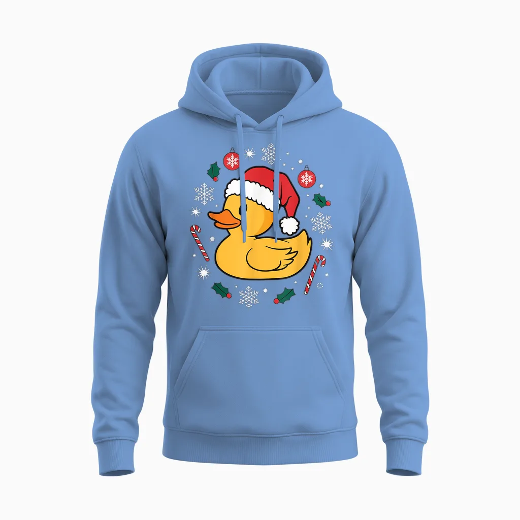 Rubber Duck Christmas Rubber Duck T-Shirt, Black, S Unisex Hoodie in Carolina Blue