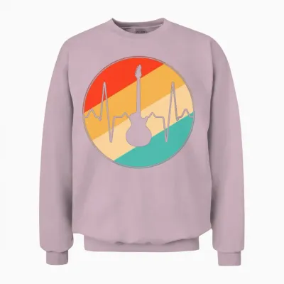 Rock Retro Heartbeat Unisex Sweatshirt - Light Pink