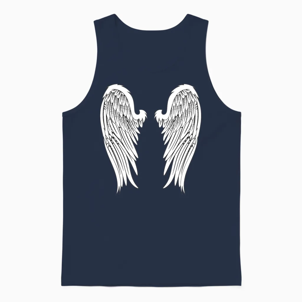 Angel Wings Unisex Tank Top in Navy