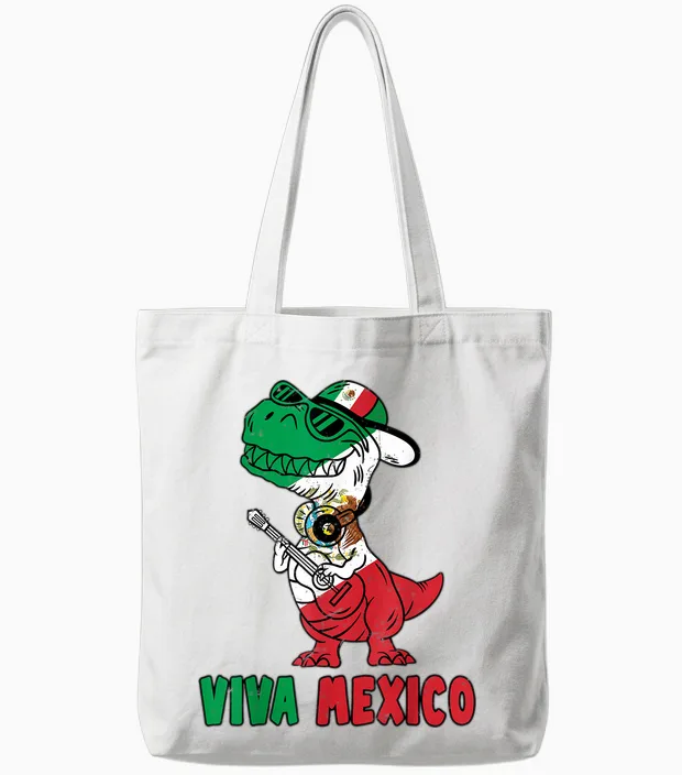 Viva Mexico Kids Independence Day Funny Dance Mexican Tote Bags in White