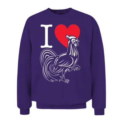 I Love Cock Comedy Funny Hen Do Joke Mens Ladies T Unisex Sweatshirt - Purple