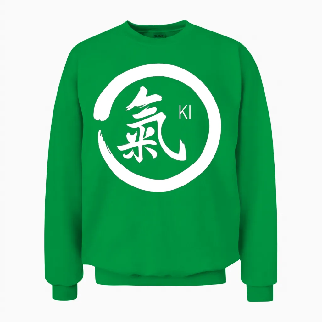 Ki Kanji with Circle Unisex Sweatshirt in Irish Green