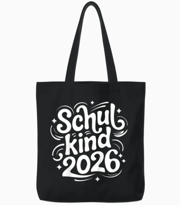 Schulkind 2026, Einschulung Grundschule 2026 Tote Bags in Black