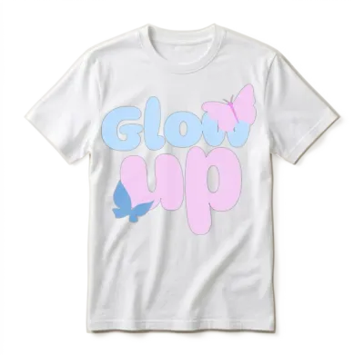 Glow Up Bold Butterfly Aesthetic Design Unisex T-Shirt - White