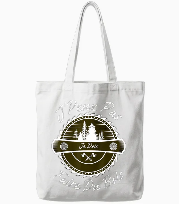 I Can't I Have to Make Wood - Chainsaw Lumberjack T-Shirt, Black, S Tote Bags in White