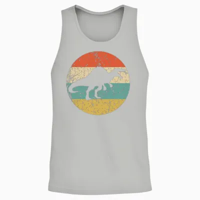 Spinosaurus Silhouette Retro Dinosaur Unisex Tank Top - Ash