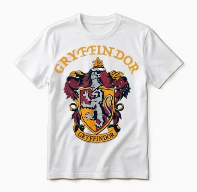 Harry Potter Gryffindor Crest T-Shirt, Blue Unisex T-Shirt - White