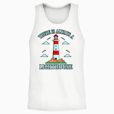 Funny Lighthouse Gift Unisex Tank Top - White